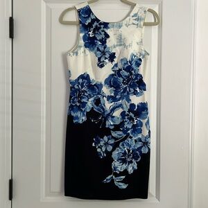 Floral Blue and White Anthropologie Dress